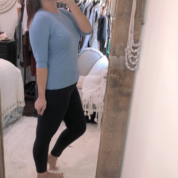 Pure Jill size small petite blue valley sleeve tee - Picture 2 of 4